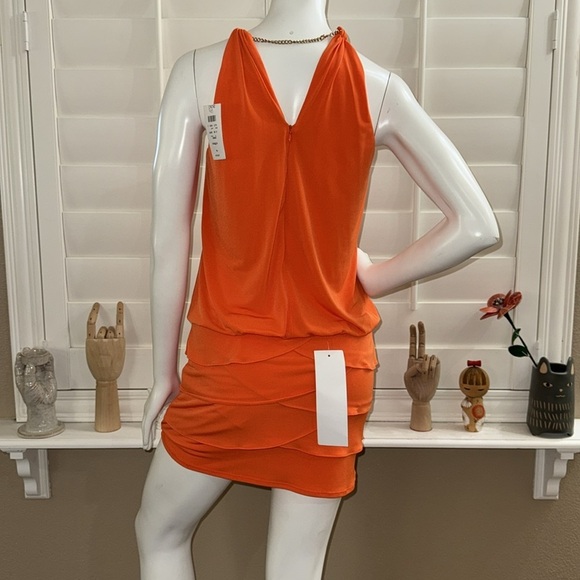 Cache Halter Mini Dress Orange - Picture 4 of 10